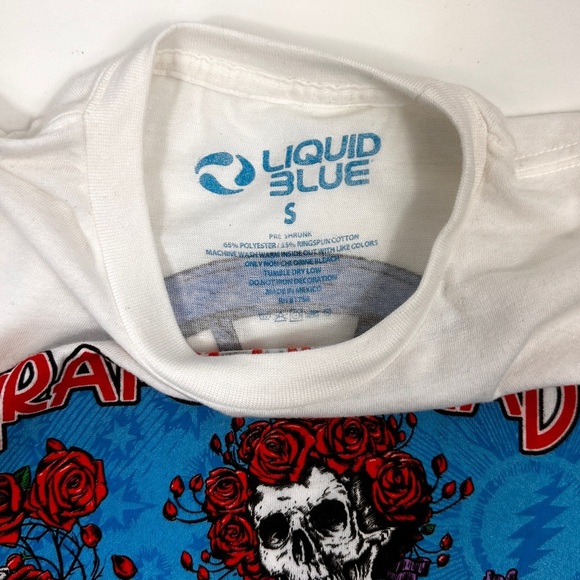 Grateful Dead Bertha Wheel & Roses White Athletic T-Shirt 2 Sided Size Small - Picture 6 of 11